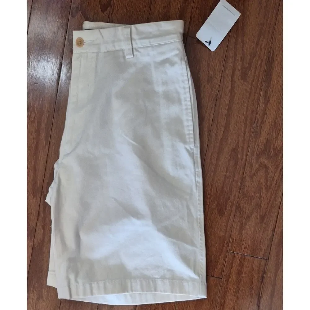 Nautica Men's Cream Flat Front Cotton Shorts Size 30 NWT